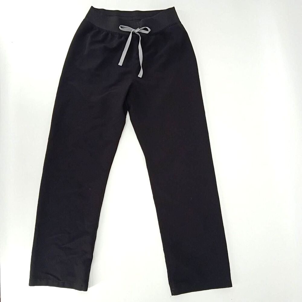 FIGS Livingston High Rise Straight Leg Pants Black S/P